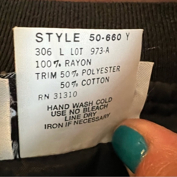 VINTAGE Amy Byer Cropped Jacket Zip Up Bomber Size Medium 10 - 12 Vtg 1980s - Picture 7 of 8